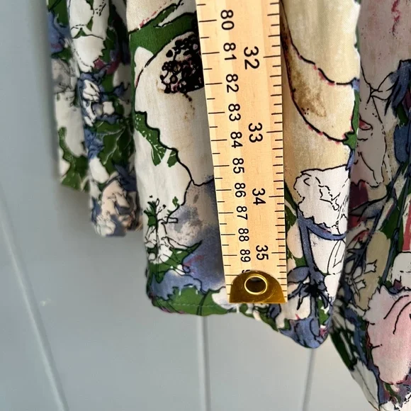 Floral Wrap Midi Dress‎ Green Short Sleeve V-Neck Boho Garden Party Casual Small - Picture 3 of 8